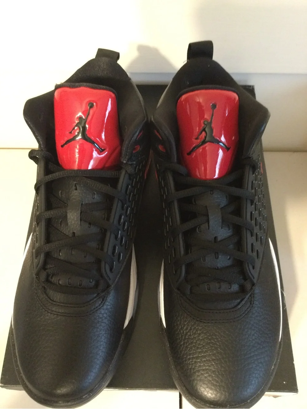 Jordan Men's Black and Red High-Top Athletic Sneakers